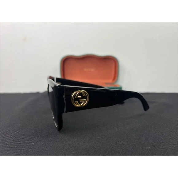 Gucci Acetate Square Frame Sunglasses GG0142SA-001 Black - Picture 3 of 16